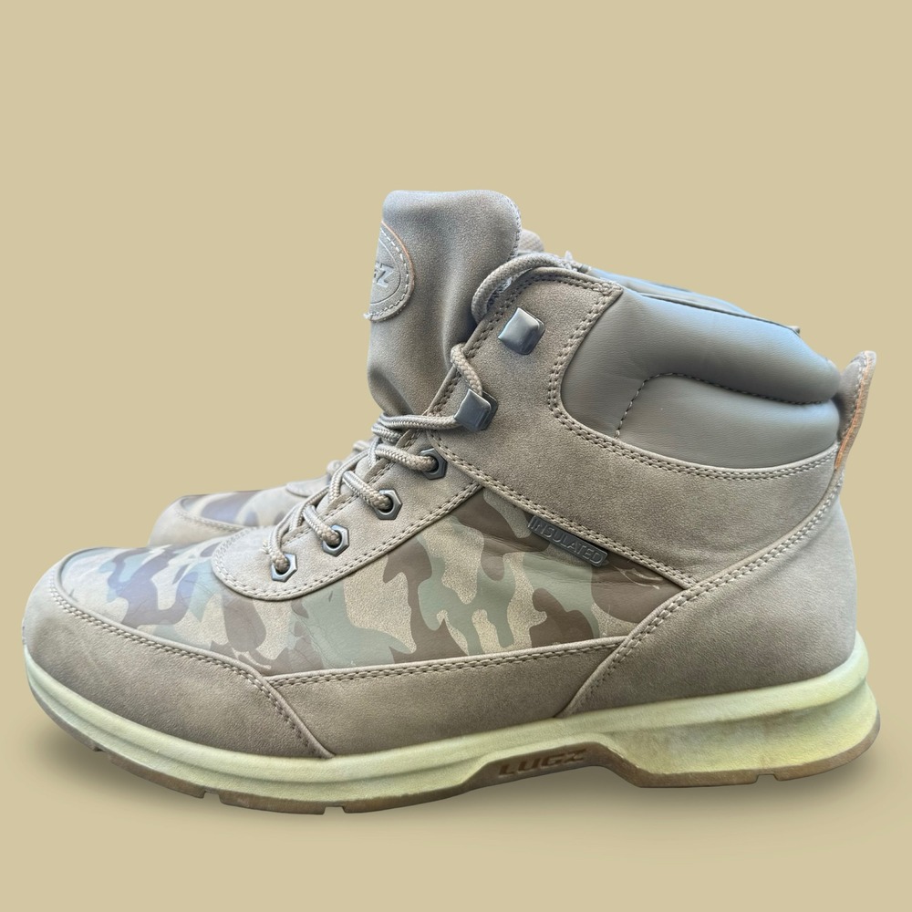 Lugz Men's Camo Insulated Boots Size 11 Beige Tan Camouflage Work Outdoor Shoes - Picture 3 of 9